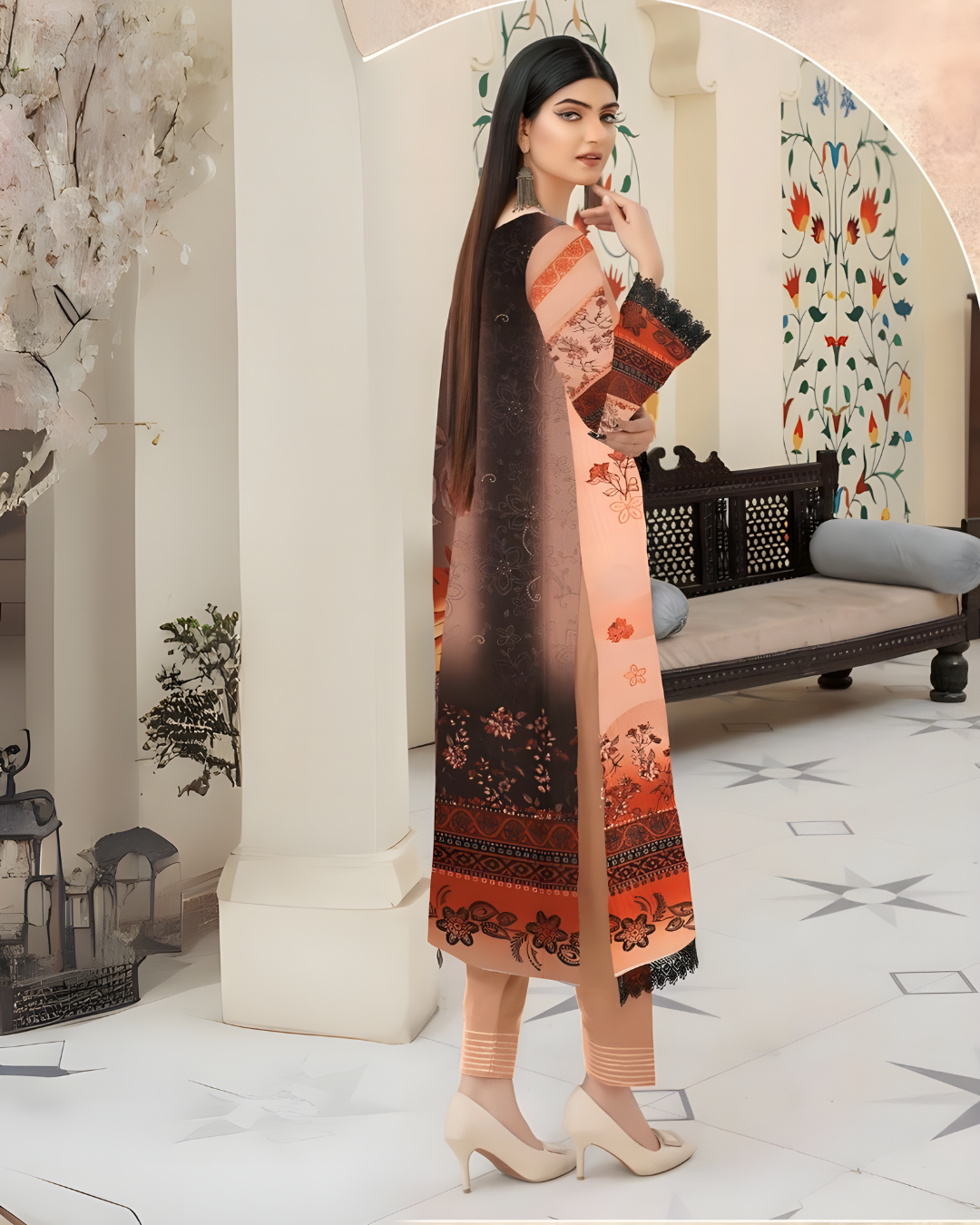 Sunset Blush 3 Piece Premium Lawn Suit