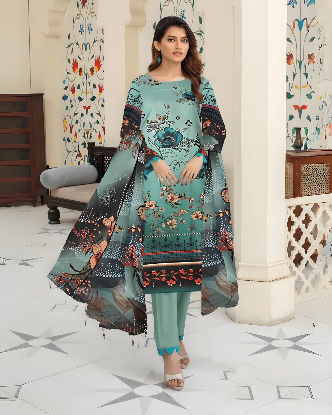 Mint Noir 3 Piece Premium Lawn Suit