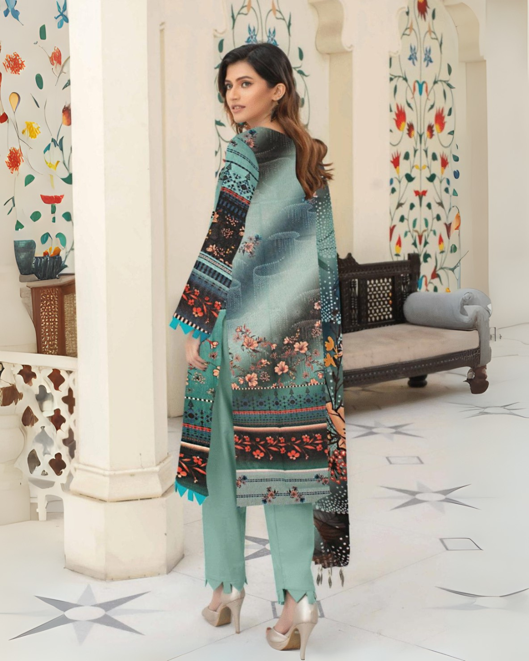 Mint Noir 3 Piece Premium Lawn Suit