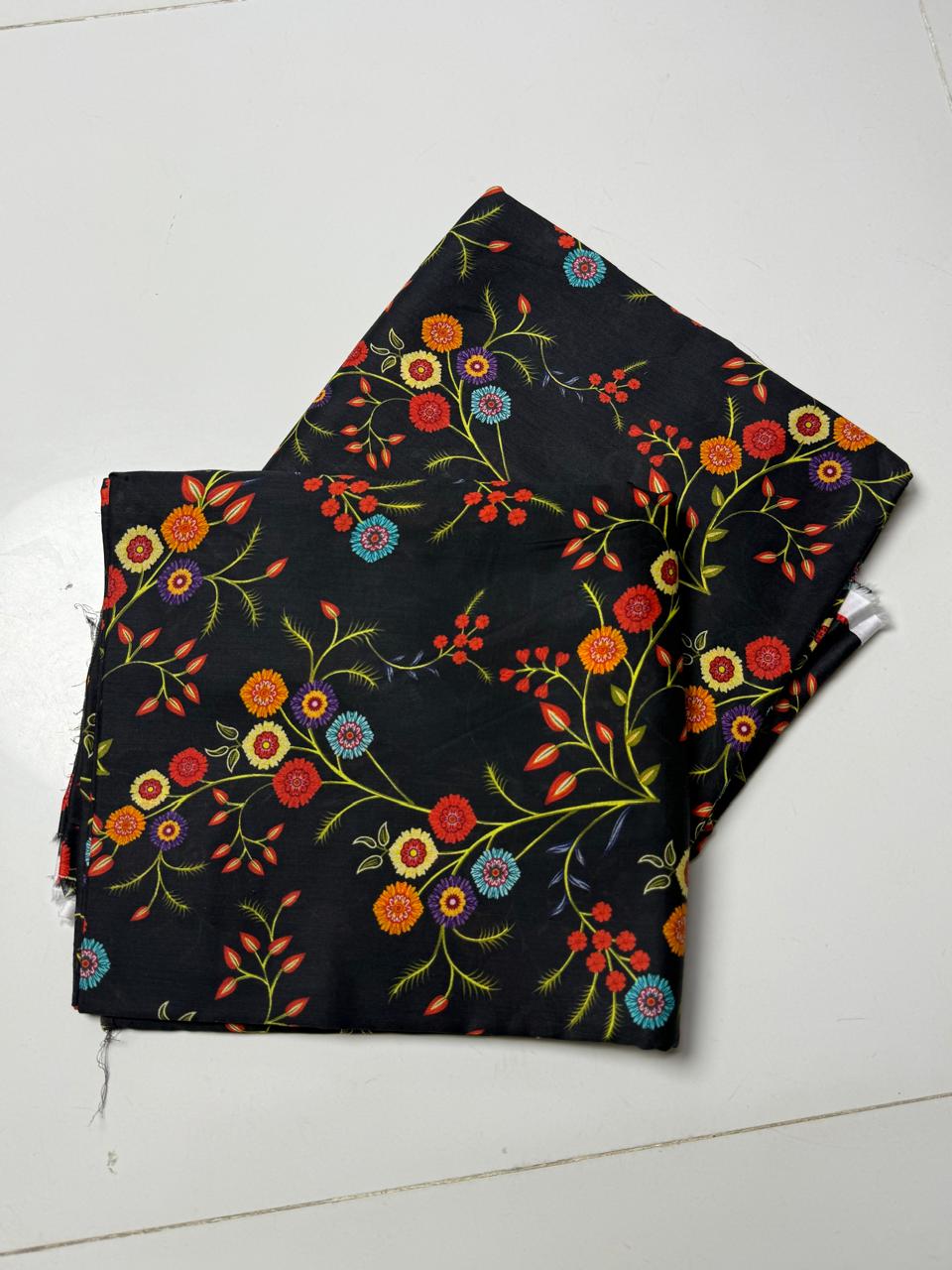 Midnight Floral 2 Pc Lawn Suit Unstitched