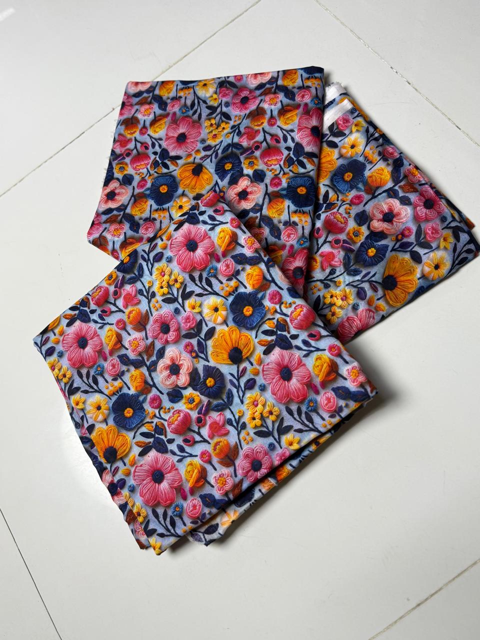 Sky Bloom 2 Pc Lawn Suit Unstitched