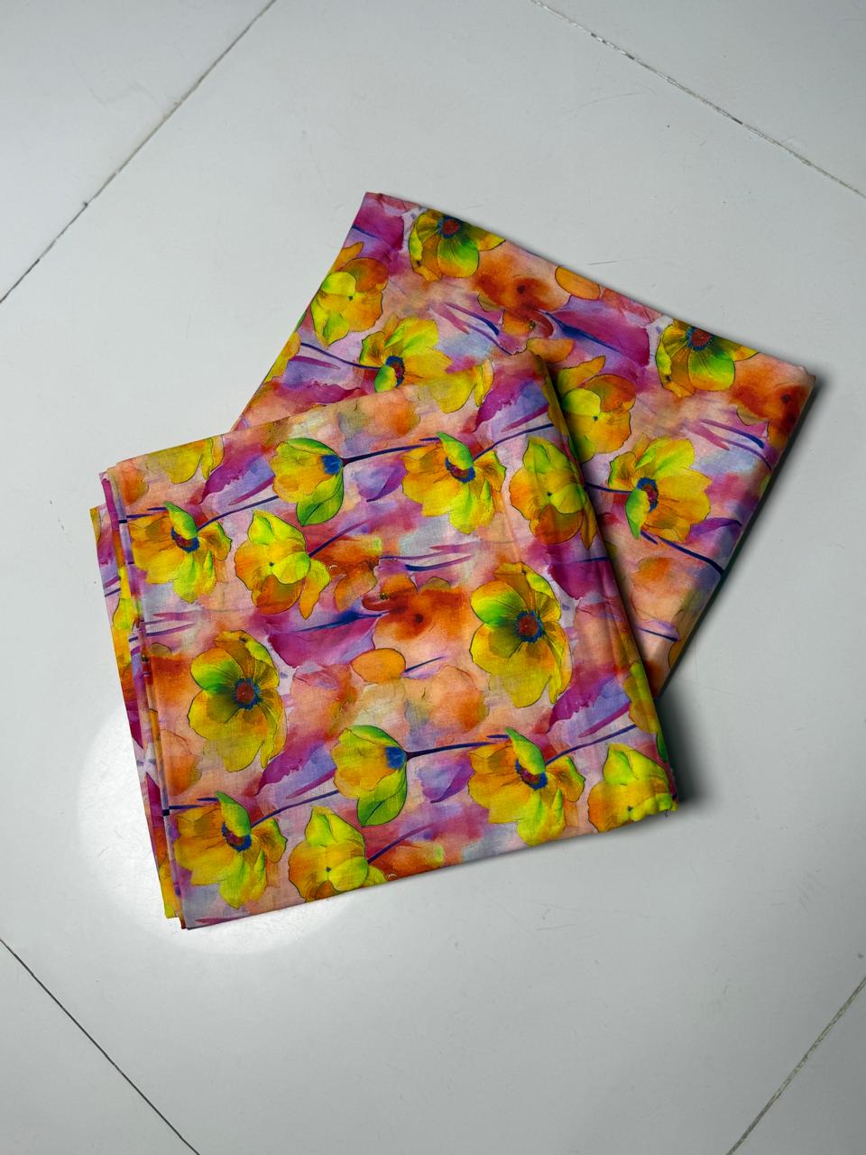 Sunset Petals 2 Pc Lawn Suit Unstitched