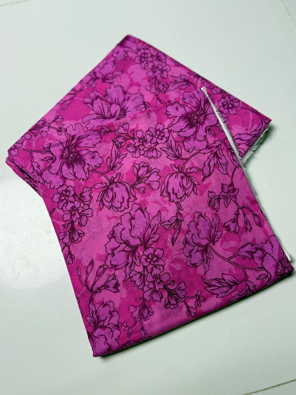 Fuchsia Bloom 2 Pc Lawn Suit Unstitched