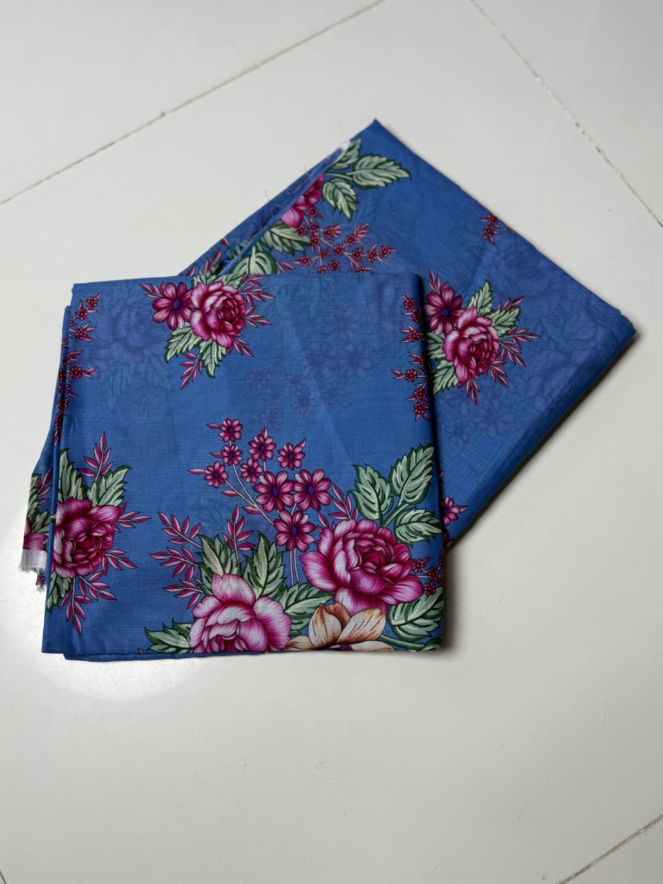 Blue Bloom 2 Pc Lawn Suit Unstitched