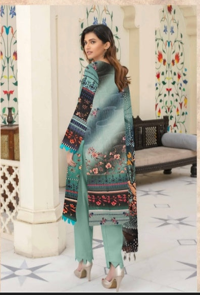 Premium Floral Printed Lawn 3‑Piece Suit